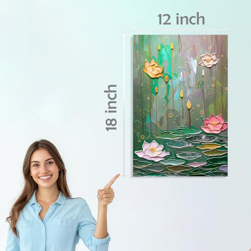 Image of SiddArtify Palette Knife Floral Art Prints Set - Teal Pink and Gold - 300GSM Board - 12x18 Inch - Pack of 6 Wall Room Decoration art Poster Prints