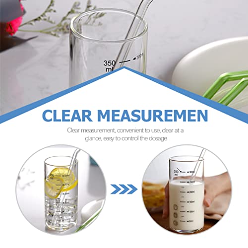Cabilock Glazen Stro Melk Cup Heldere Sap Mokken Meten Water Beker Koffie Kopje Melk Pudding Jelly Dessert Containers Houder Soda Bier Ijs Whisky Cup - Image 3