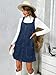 BZB Women's Sleeveless Casual Denim Dress Crewneck Vintage Loose Jean Overall Dress with Pockets Navy Blue