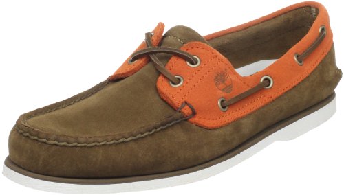 Timberland Mens Classic 2-Eye Boat Shoe,Lt Brown/Orange,10 M US