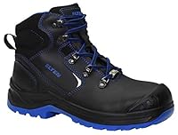 ELTEN Sicherheitsschuhe LENA black-blue Mid ESD S3, Damen, Leder, Stahlkappe, leicht, robust, Schwarz/Blau, Größe: 37