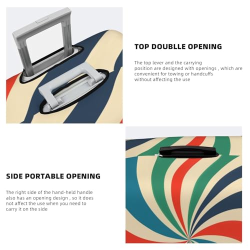 Vintage Abstract Swirling Elastic Travel Luggage Covers Dustproof Scratch-Resistant Suitcase Protector Fit 22-24 Inch3