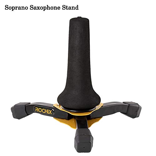 image for ROCHIX 1890 Foldable Portable Soprano Saxophone Sax Stand,Tripod Holde