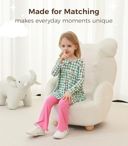 Image of Toddler Girls' Clothes-Viscose from Bamboo, Long Sleeve Ruffle Top with Pant Sets for Kids 2Pcs Fall Outfits 2T-6Y
