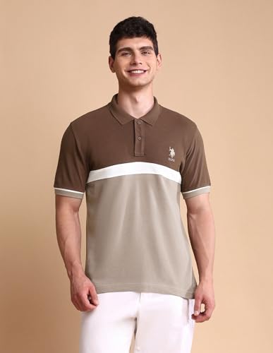 Image of U.S. Polo ASSN. Slim Fit Polo T Shirts for Men - 100% Cotton, Half Sleeves Mens Tshirt