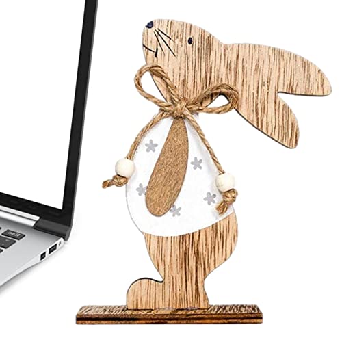Générique Adornos de mesa de conejo de madera - Decoración de mesa de conejo con paneles de madera de Pascua, centro de mesa de Pascua, adornos de madera, cartel de conejo feliz