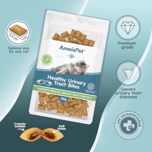 AmeizPet Katzen Leckerlies Harntrakt Für Katze, Harnwegs-Leckerli Für Katzen Für Gesunde Harnwege, Leckerer Snack Für Den Täglichen Genuss Für Alle Katzen, 65 g (2.3 oz)