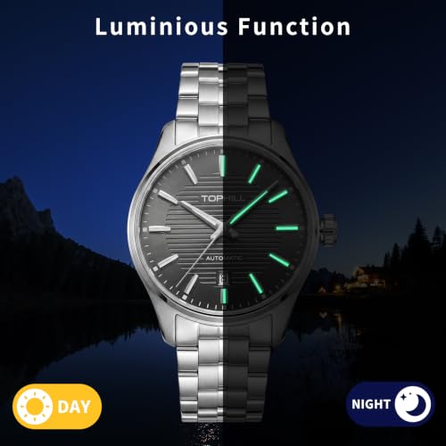 Image of TOPHILL Men Watches Automatic Mechanical Watches - Dive, GMT, Chronograph & Dress Styles | 316L Stainless Steel, Sapphire Crystal, Ceramic Bezel | 5ATM-300M Waterproof with Super Luminous | Classic Business & Sport Casual