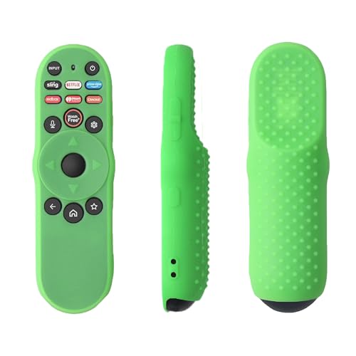 Image of Silicone Case for Vizio TV Remote XRT270, TOKERSE Cover Compatible with VIZIO XRT270 Smart TV Remote Control Anti Slip Shockproof Protective Sleeve Skin with Lanyard Glow in The Dark - Green