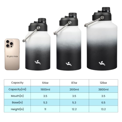 Image of Konokyo 64 oz Insulated Stainless Steel Water Bottle Jug with Handle