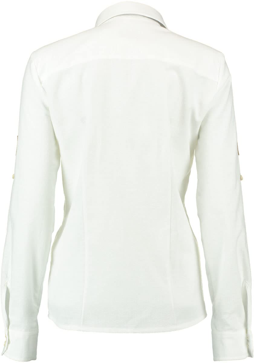 OS Trachten Damen Bluse Langarm Trachtenbluse mit Liegekragen Qabaju