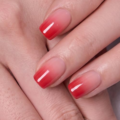 Image of CurvLife Soft Gel Square Press-On Nails Short, Reusable Fake Nails with Glue & Adhesive Tabs, 30PCS Salon-Quality Stick-On Nails for At-Home Manicure (Velvet Fade)