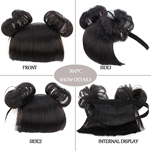 colorvay 1 pacote com faixa de cabelo para crianças, faixa de cabelo infantil com franja falsa com f