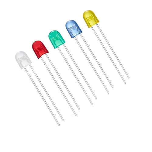WHWRCADV 10 Pcs 5mm Oval LED Diode 546 White Red Green Blue Yellow 2V 3V 20mA 5x4x6 Mm Diffused Wide Angle DIY Lights Emitting Lamp Bulb(Yellow)