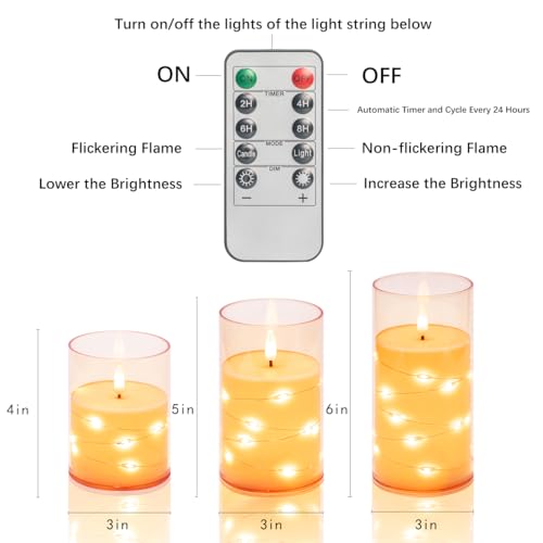 Image of Novelty Candle LED Flickering Flameless Candles,Battery Operated for Home Christmas Wedding Celebration Decor,Party /Wedding, Ivory, Pack of 3