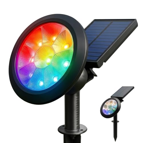 18w LED Solar Kazıklı Çim Armatürü, Güneş Enerjili LED Işık, Çim Lambası, Bahçe Ağaç Çalı Duvar Aydınlatma, RGB