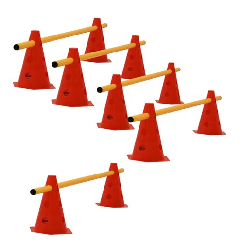 TRUTZHOLM Steckhürdenset 15- teilig 23 cm höhenverstellbar Agility Set Hunde Trainingszubehör Hobby Horsing rot