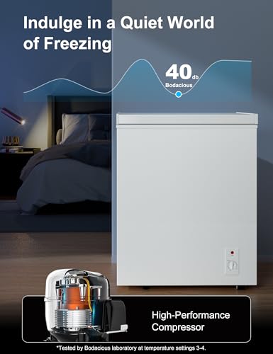 Image of 2.5 Cu.Ft Deep Freezer with Removable Basket - Small Quiet Chest Freezer w /6 Temp and Energy Efficient - Manual Defrost, Space Saving Design for Dorm, Office, Apartment, Bar, White