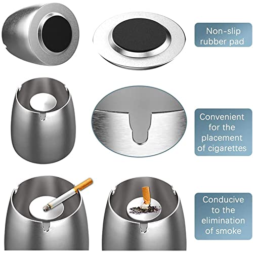 Cendrier de voyage portable extérieur en acier inoxydable compact - 7