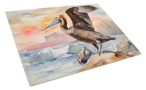 Caroline's Treasures DAC2857LCB Pelican Glass Cutting Board Large Decorative Tempered Glass Kitchen Cutting and Serving Board Large Size Chopping Board