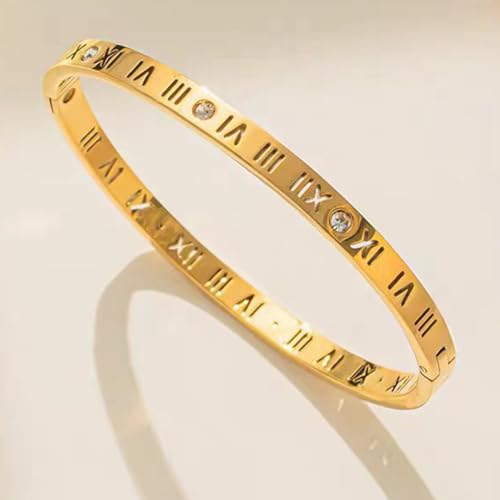Pulsera abierta con números romanos y circonios Jude Jewelers miniatura 3