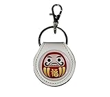 牛革 携帯コインホルダー 本革 小銭が入る キーホルダー 500円硬貨 コイン型 電子マネー Edy Quicpay エディ クイックペイ コインケース ダルマ 達磨 ホワイト