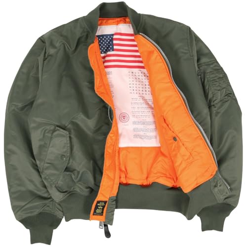 Image of Alpha Industries MA-1 Blood Chit Bomber Flight Jacket - Fighter Pilot Flight Jacket