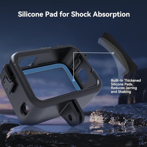 Image of Action Pro Protective Housing Case Compatible with GoPro Hero 13 Black, Plastic Protective Vlog Cage with 1 /4 inch Thread & Cold Shoe Mount, Quick Access for Tripod, Mic & LED Light