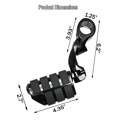 Vastmt 1.25" Highway Pegs For Motorcycle, Adjustable Short Angled Engine Guard Highway Pegs 1-1/4" For Crash Bars, Motorcycle Foot Pegs Rest Fit For Touring Road King Street/Road/Electra Glide #TOP2