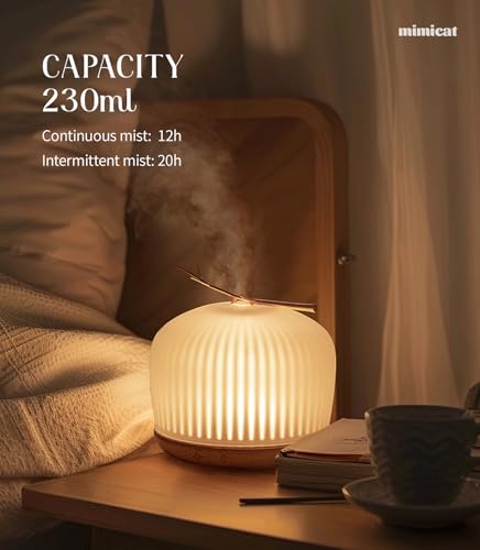 mimicat Aroma Diffuser Glass for Women: 230ML Ultrasonic Cool Mist Scent for Bedroom Office Spa - Image 3