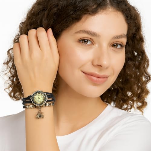 Image of Spiffy Vintage Style Bracelet Watch for Woman, Watch for Women Latest, Watch for Girls Stylish, Women Watches Branded, Women Watches, Bell Charm