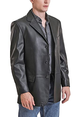 BGSD Men Max 3-Button Lambskin Leather Blazer Sport Coat Jacket (Also available in Big and Tall and Short)3