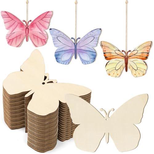 JYNVO Hölzerner Schmetterling, 20 Stück Holz Schmetterling Scheiben...