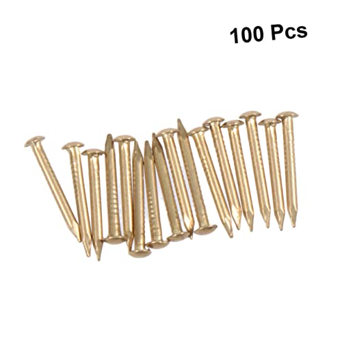 Clavos decorativos de latón Healifty 100pcs para muebles, cabeza redonda miniatura 4