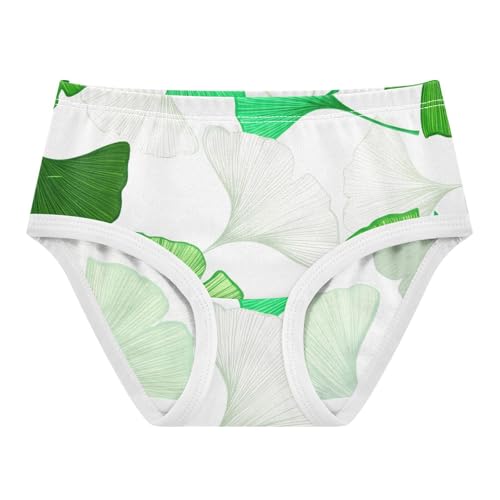 Ginkgo Biloba Leaves Green White Girls Underwear Toddlers 2t Cotton Girl Panties Cute Flower Kids Briefs Undies