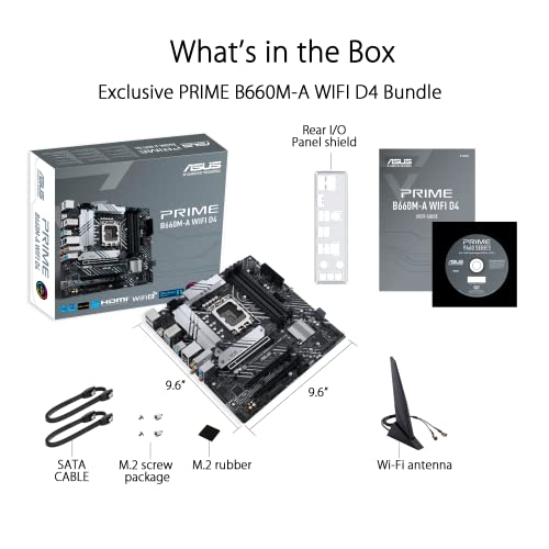 PRIME B660M-A WiFi D4 Scheda Madre mATX, Intel B660, LGA1700, DDR4, PCI 4.0, LAN Intel 1Gb, WiFi 6, Realtek 7.1 Surround, 2xM.2, 4xSATA 6GB/s, USB 3.2 Gen 2, Armoury Crate, Nero - Scheda madre - Immagine 5