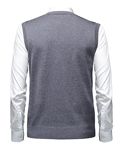 Mens Thick Argyle Sweater Vests Classic V-Neck Knitwear Sleeveless Pullover Autumn Winter Warm Tank Tops3