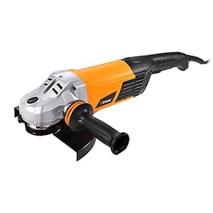 Hoteche 9-Inch Angle Grinder 3.4-HP Grinding and Cutting Tool Fits 7/8″ Hole Size Wheels with Rotatable Handle and Lock-On Switch