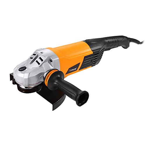 Hoteche 9-Inch Angle Grinder 3.4-HP Grinding and Cutting Tool Fits 7/8" Hole Size Wheels with Rotatable Handle and Lock-On Switch
