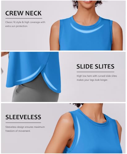 Image of PINSPARK Workout Tank Tops Woman Ice Silk UPF 50+ Athletic Yoga Shirts
