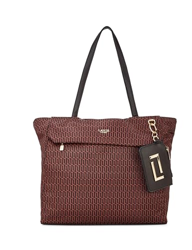 Image of Lavie Luxe Women's Monogram Zumi Large 15 Inch Laptop Tote Handbag | Tote Bag for Work | Ladies Purse | Stylish Shoulder Bag | Gift for Women