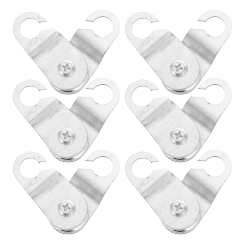 balacoo 6pcs Heavy Duty Greenhouse Ventilation Pulley Cable Pulley Wheel Swivel Hook Snatch Block Pulley for Wire Rope