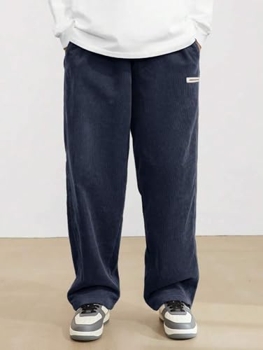 Image of KOTTY Men's Solid|Button|Wide|Loose fit|Corduroy Trousers & Pant for Men