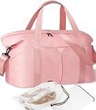 Magimack Duffle Bag for Travel, Carry-on Travel Bag with Trolley Sleeve, Sport Gym Bag for Women, Overnight Bag for Men, Hospital Bag for Labor and Delivery (Pink)