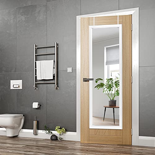 Image of NeuType Over The Door Mirror, 51'x16', Full Length, Shatterproof, White