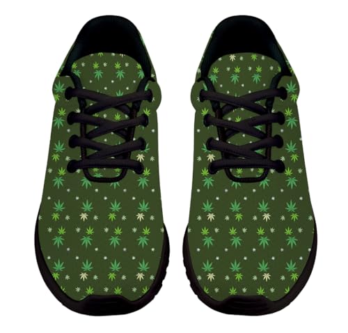 Weed Shoes for Men Women,Marijuana Leaf Sneakers Comfortable Running Walking Tennis Shoes2