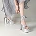 Goolita Metallic Lace Up Chunky Heel Platform Heels For Women Open Toe Slingback Ankle Strap Heeled Sandals Bow Sexy Fashion Evening Party Shoes