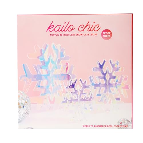 C. R. Gibson ADS-25548 Kailo Chic Acrylic Snowflake Christmas Decorations, Sizes Vary, Iridescent, 3...