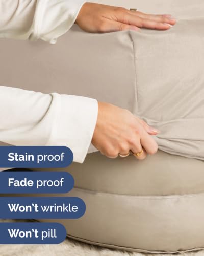 Image of Extra Deep Flex Top Split Head King Fitted Sheet - Hotel Luxury Single Fitted Sheet Only - Easily Fits 18 inch to 24 inch Mattress - Ultra Soft, Wrinkle Free w /Extra Deep Pockets - Wheat