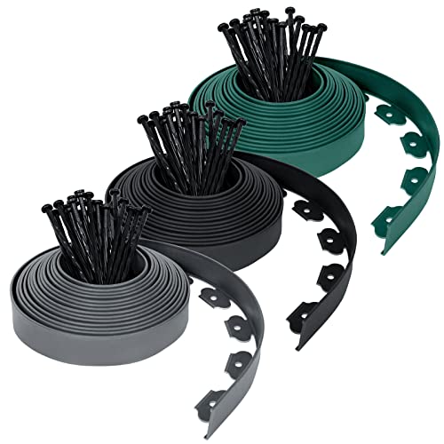 NAIZY Flexible Rasenkante Kunststoff 10m Beeteinfassungen aus PP-Kunststoff...